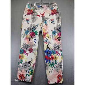 Up Women Floral Capri Pants Size 14 Spring Pants